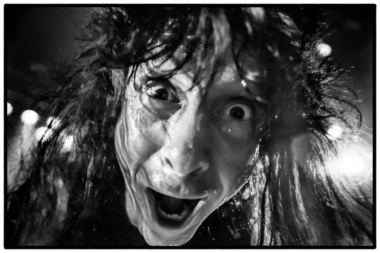 Joey Belladonna of Anthrax came very close to my 20mm wide-angle lens. I felt his breath. He wanted me to pull the trigger. Shot! © Clemens Mitscher Rock & Roll Fine Arts