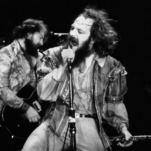 Ian Anderson and Martin Barre of  Jethro Tull – German Tour 1980 – Eissporthalle Kassel, March 25, 1980 by Clemens Mitscher Photography is art. Copyright holder for this art work: © Clemens Mitscher / VG Bild-Kunst, Bonn.