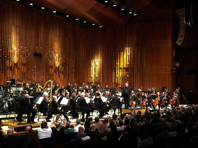 Irmin Schmidt (CAN) with the London Symphony Orchestra at Barbican, London by Clemens Mitscher Rock & Roll Fine Arts.