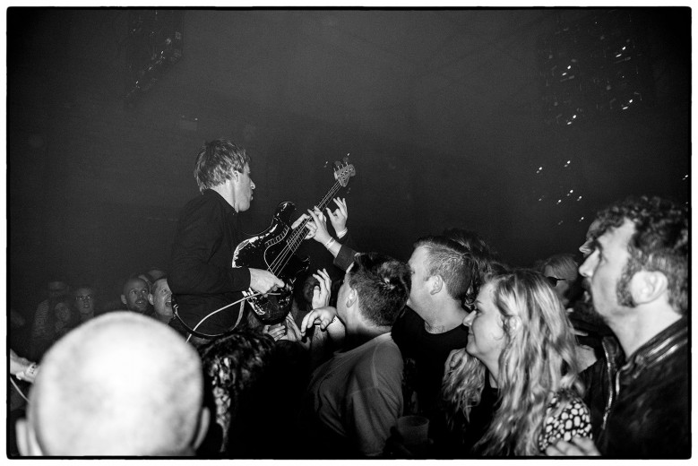 Dion Lunadon of A Place To Bury Strangers with multiple bass players shot at Liverpool International Festival Of Psychedelia © Clemens Mitscher Rock & Roll Fine Arts