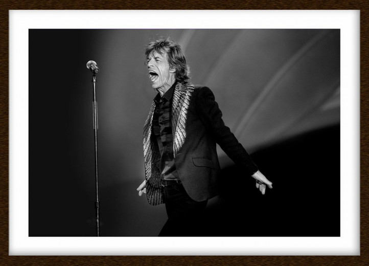 Mick Jagger by Clemens Mitscher (135 x 90 cm) framed. Photography is art. Copyright holder for this art work: © Clemens Mitscher / VG Bild-Kunst, Bonn.